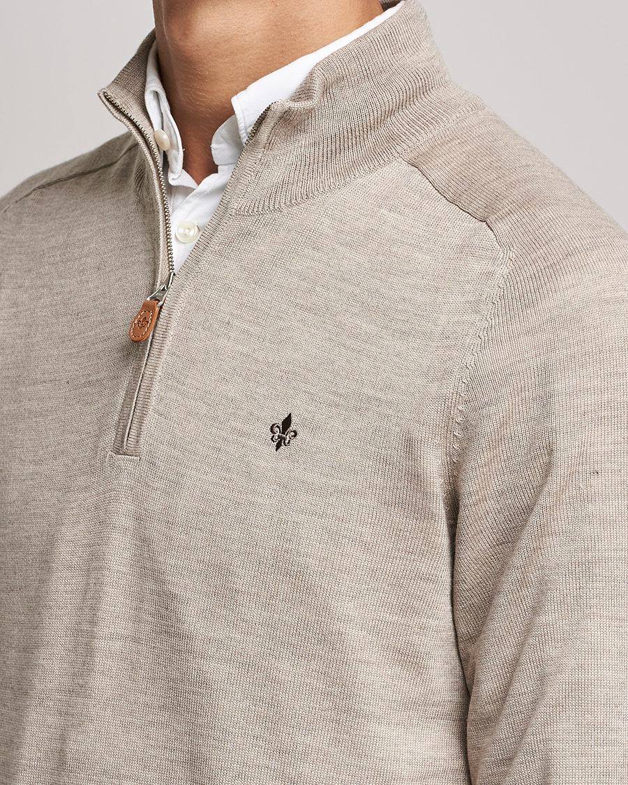 Herre | Trøjer | Morris | John Merino Half Zip Khaki