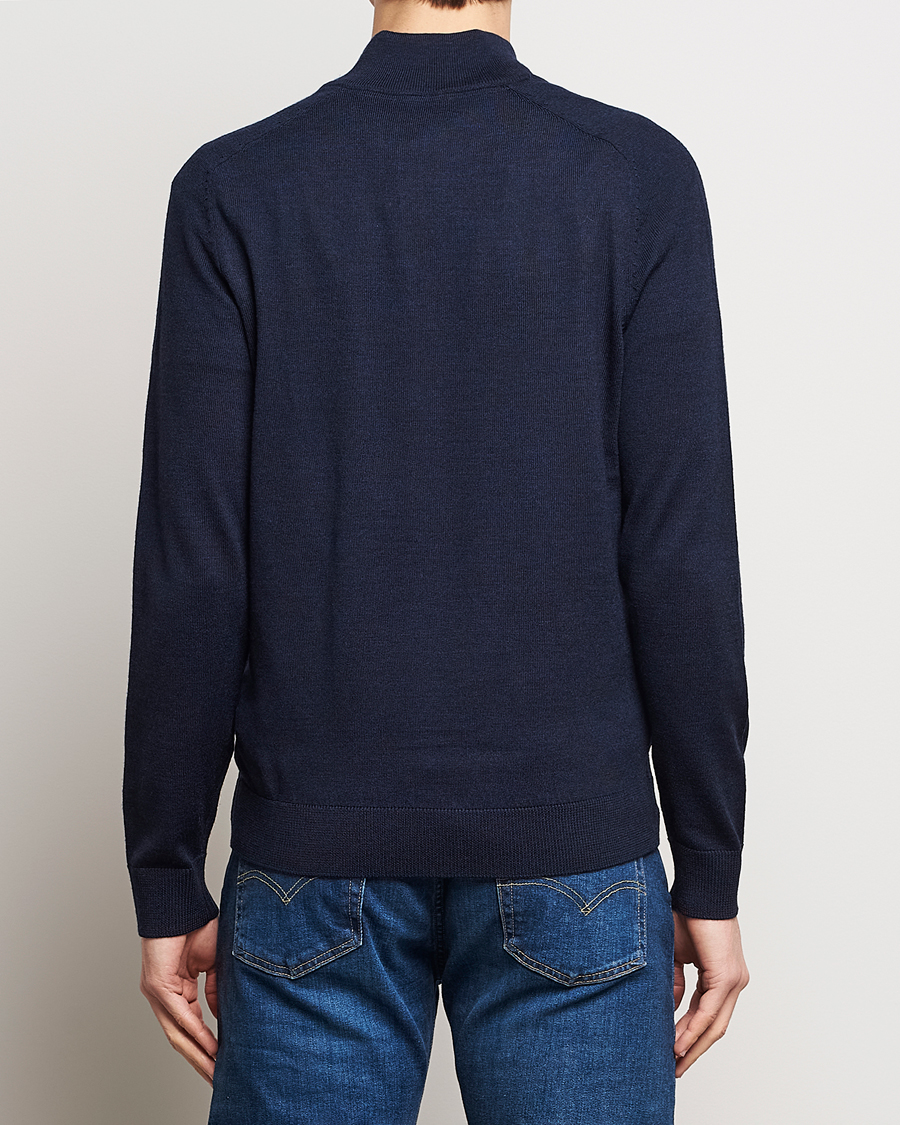 Herre | Trøjer | Morris | John Merino Half Zip Navy