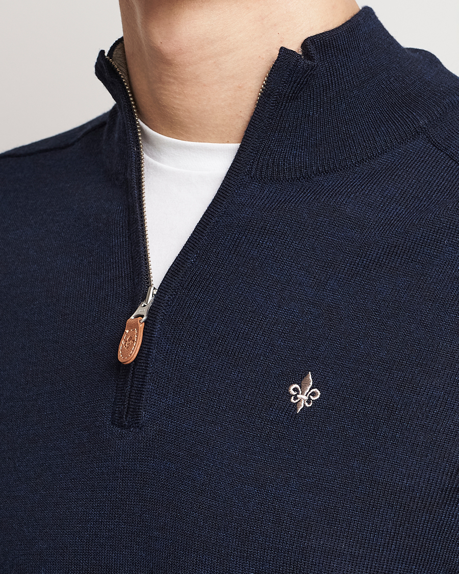 Herre | Trøjer | Morris | John Merino Half Zip Navy