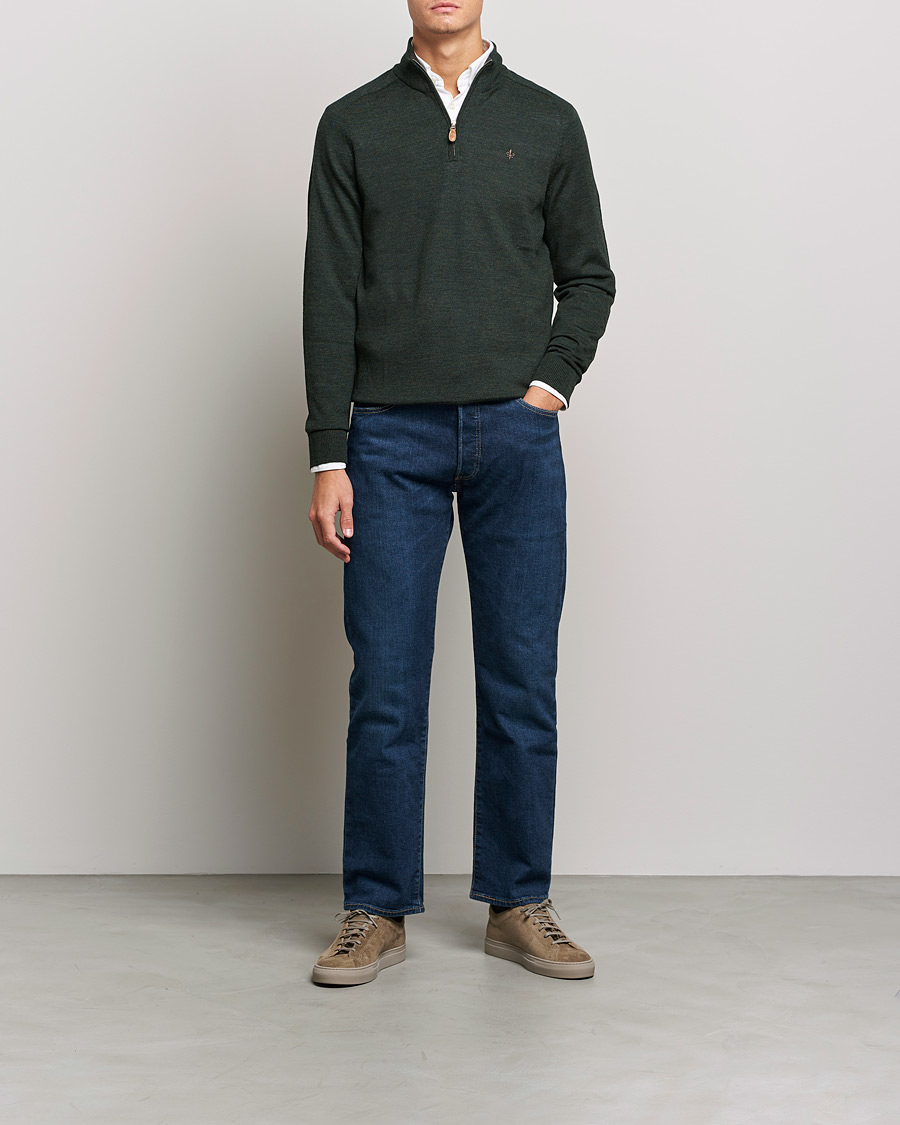Herre | Trøjer | Morris | John Merino Half Zip Olive