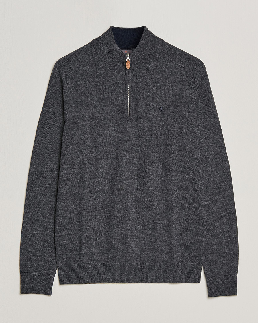 Herre | Trøjer | Morris | John Merino Half Zip Dark Grey