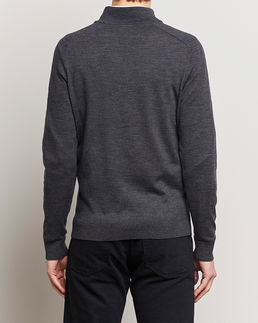 Herre | Trøjer | Morris | John Merino Half Zip Dark Grey