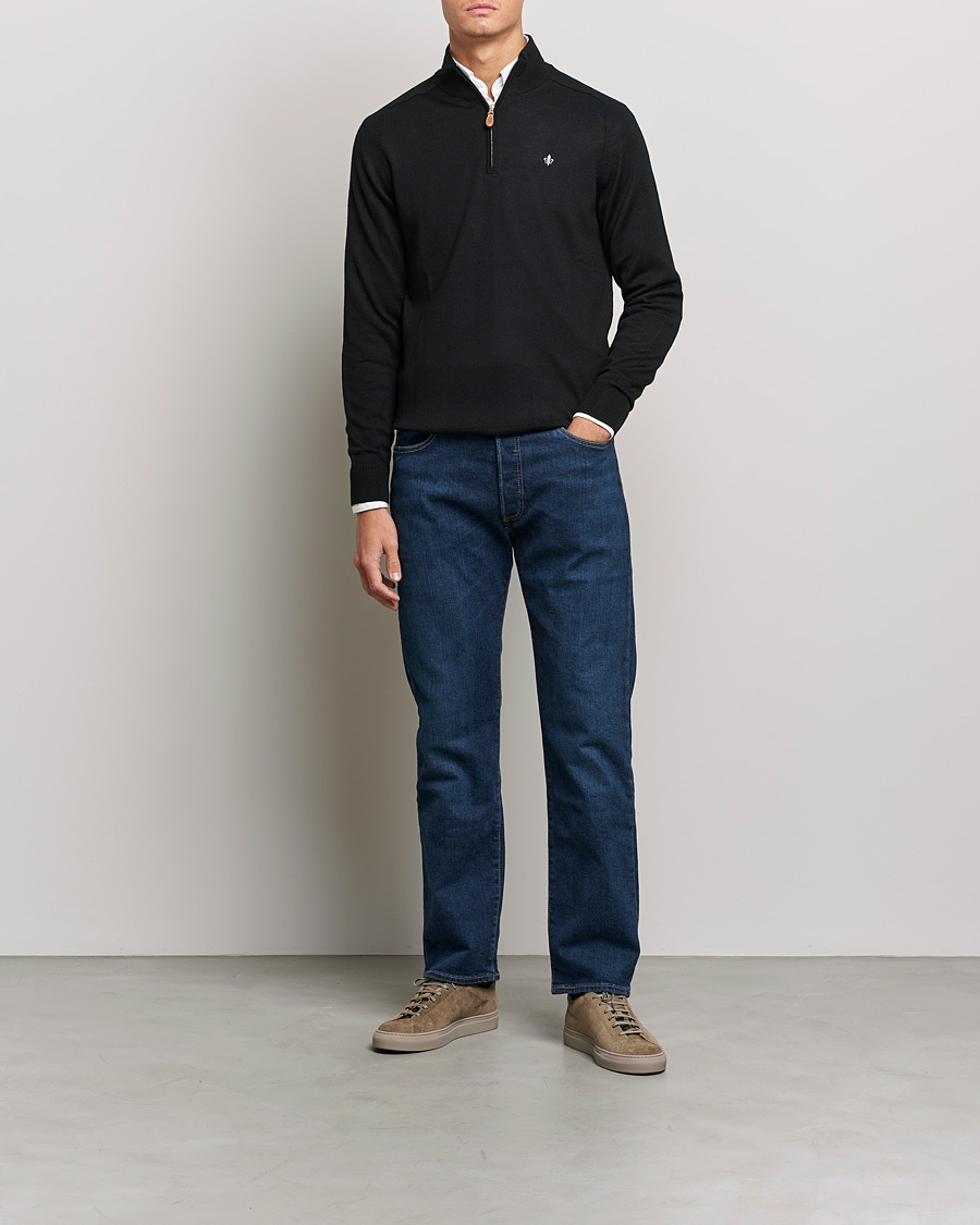Herre | Trøjer | Morris | John Merino Half Zip Black