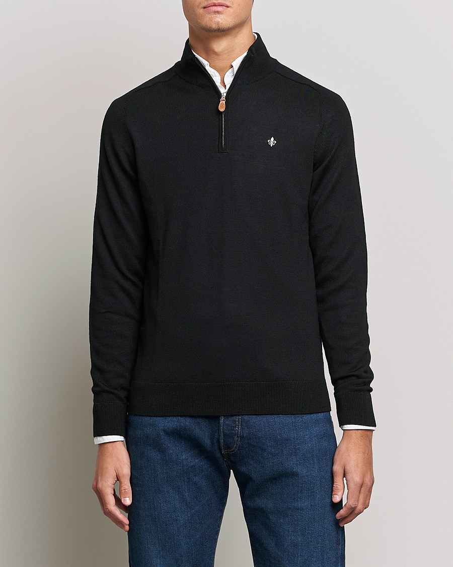 Herre | Half-zip | Morris | John Merino Half Zip Black