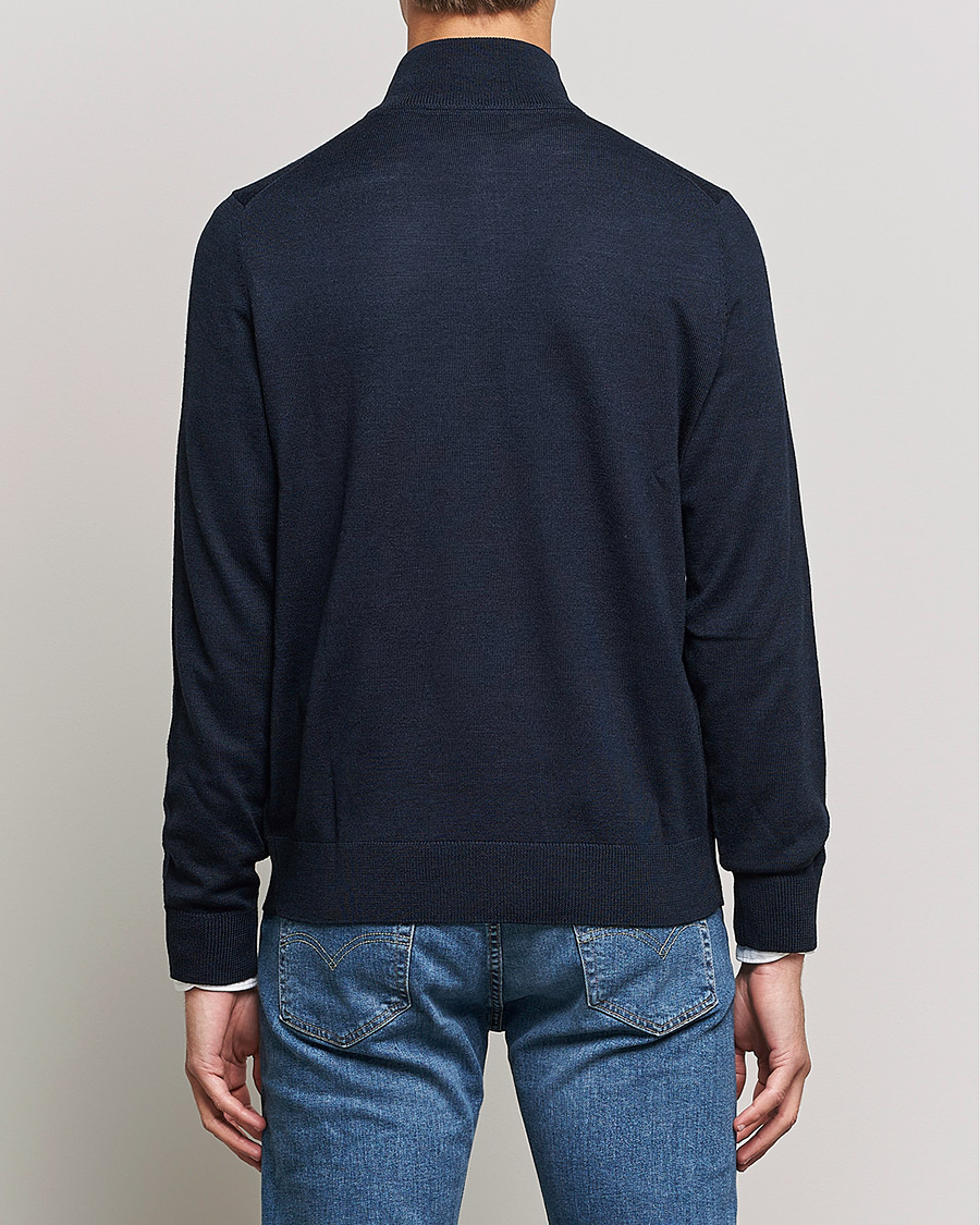Herre | Trøjer | Morris | Merino Zip Cardigan Navy