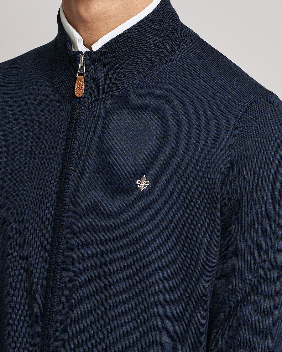Herre | Trøjer | Morris | Merino Zip Cardigan Navy