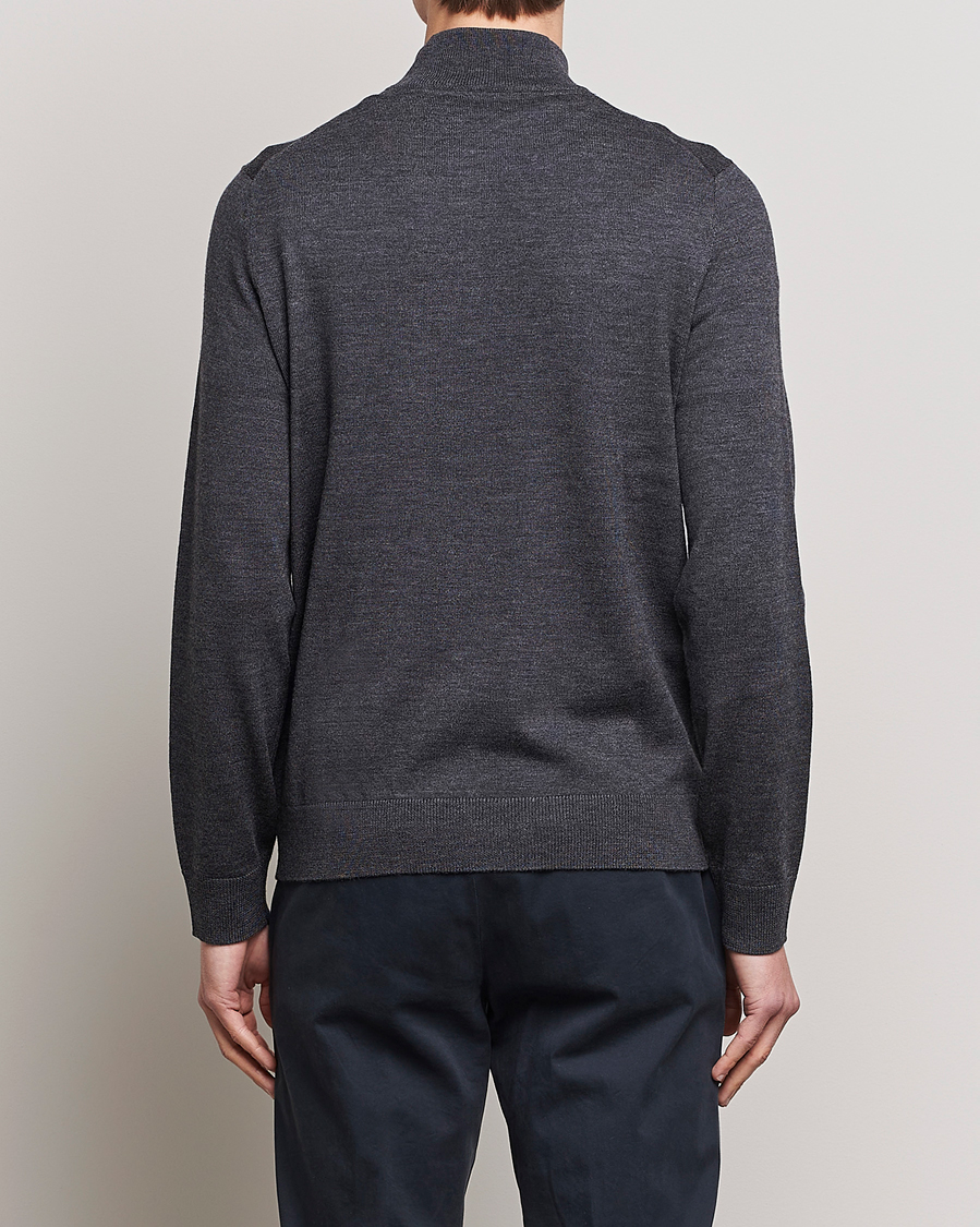 Herre | Trøjer | Morris | Merino Full Zip Cardigan Dark Grey