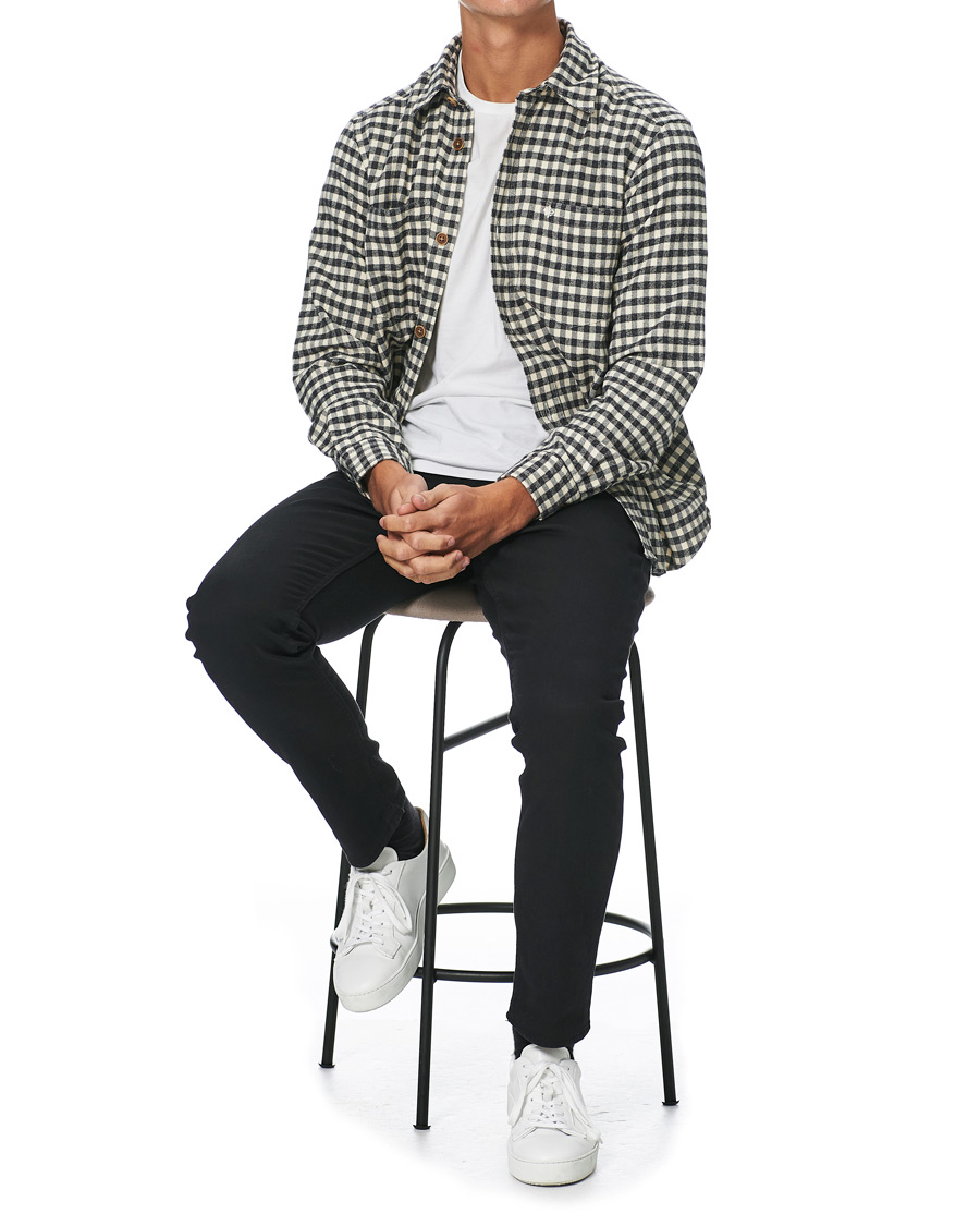Herre | Skjorter | Morris | Winfell Check Overshirt Black/White