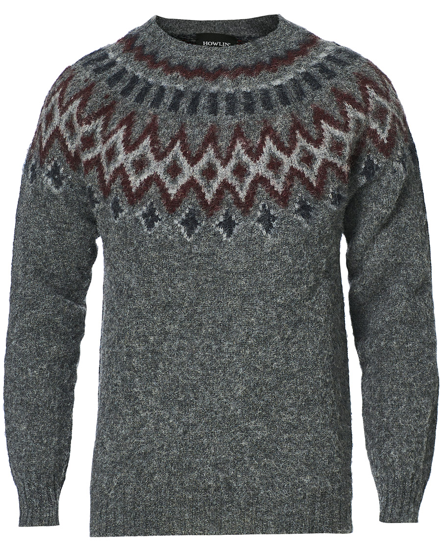Herre | Trøjer | Howlin' | Brushed Wool Fair Isle Crew Sweater Oxford