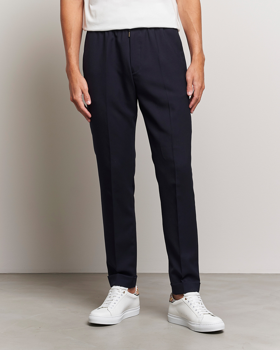Herre | | Paul Smith | Drawstring Elastic Wool Pant Navy