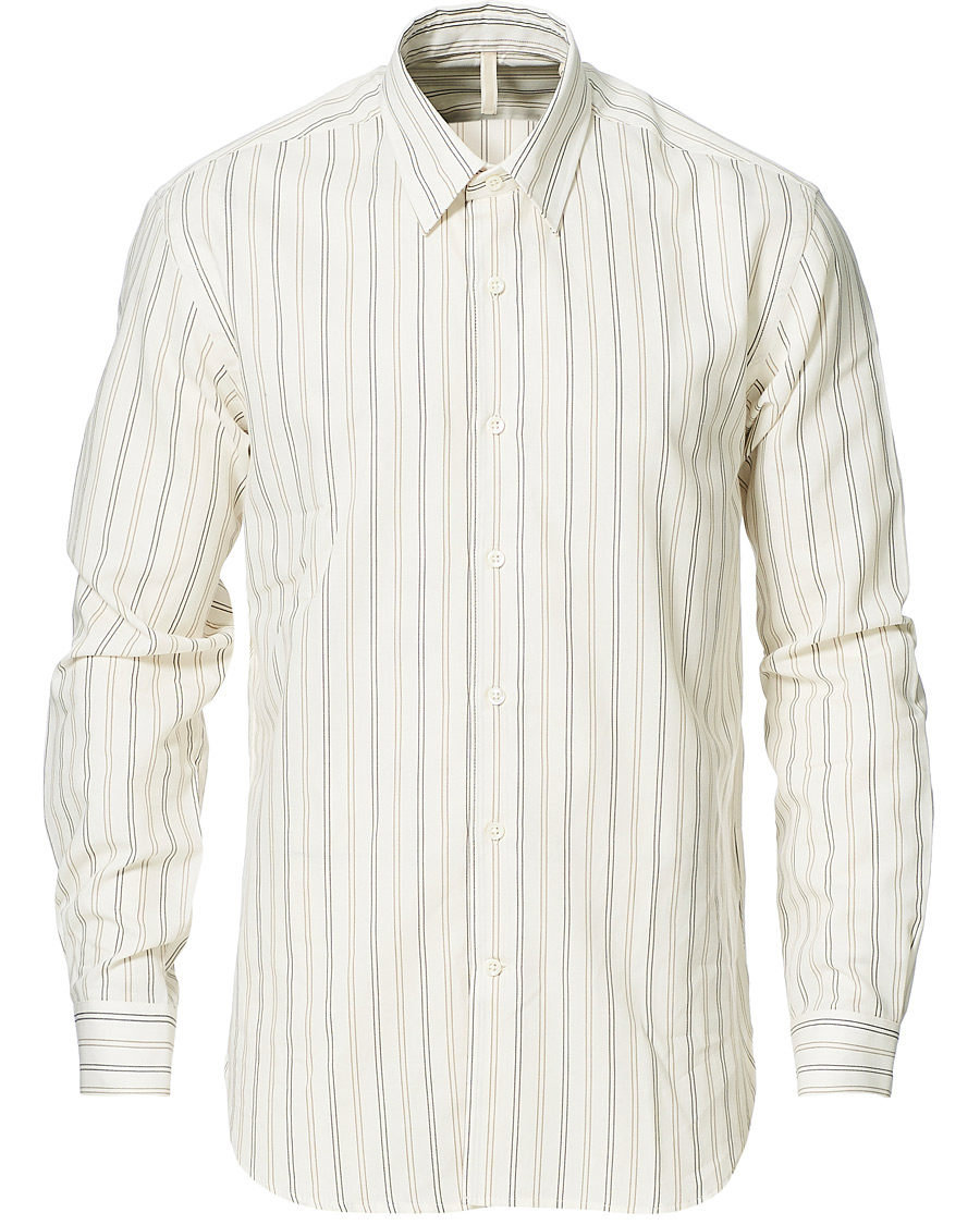 Herre | New Nordics | Sunflower | Dan Striped Cotton Shirt Off White