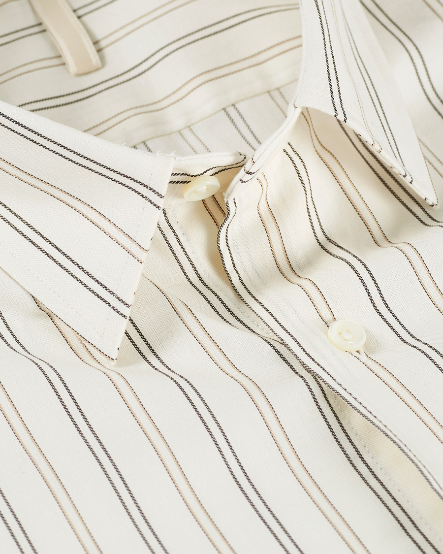 Herre | Skjorter | Sunflower | Dan Striped Cotton Shirt Off White