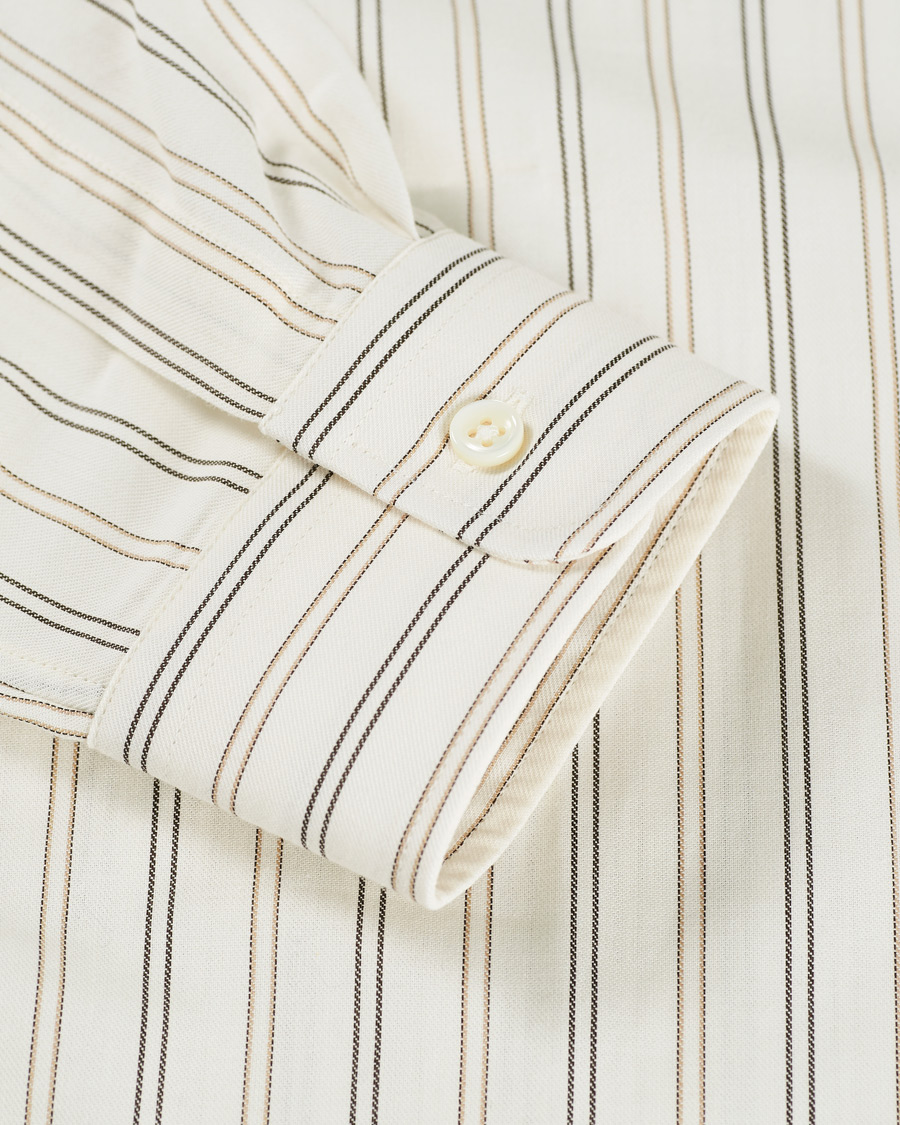 Herre | Skjorter | Sunflower | Dan Striped Cotton Shirt Off White