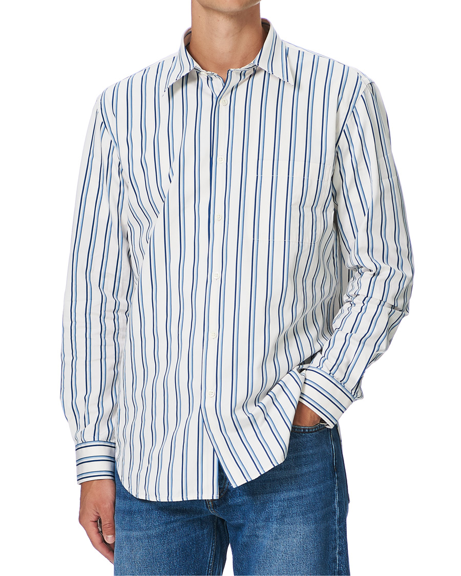 Herre | Skjorter | Sunflower | Adrian Striped Shirt White/Blue