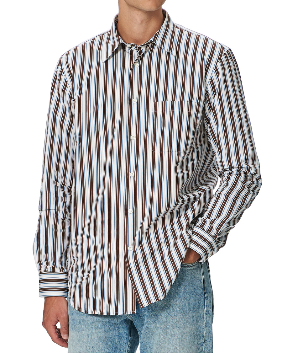 Herre | Skjorter | Sunflower | Adrian Striped Shirt Brown/Cream