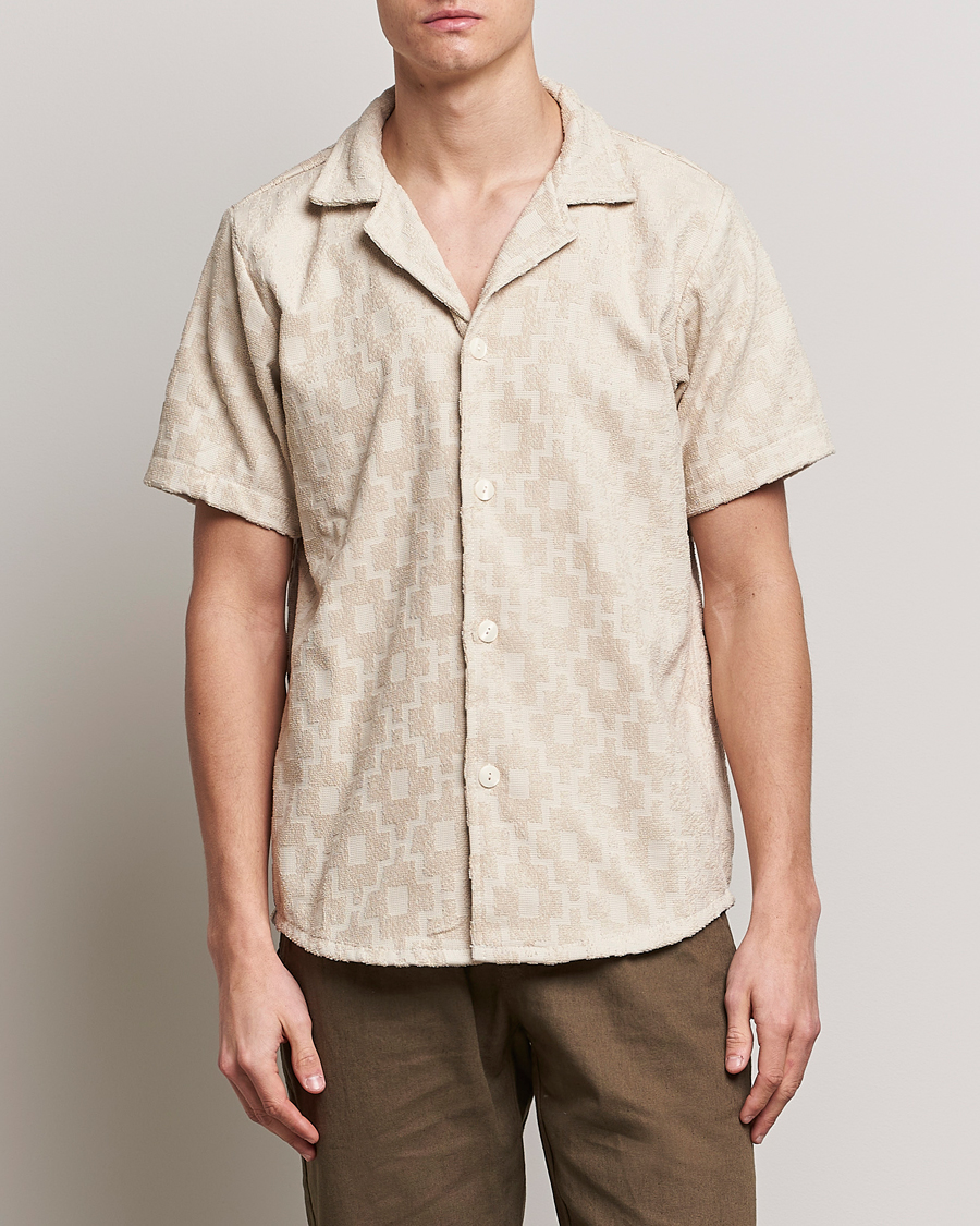 Herre | Kortærmede skjorter | OAS | Machu Terry Short Sleeve Shirt Beige