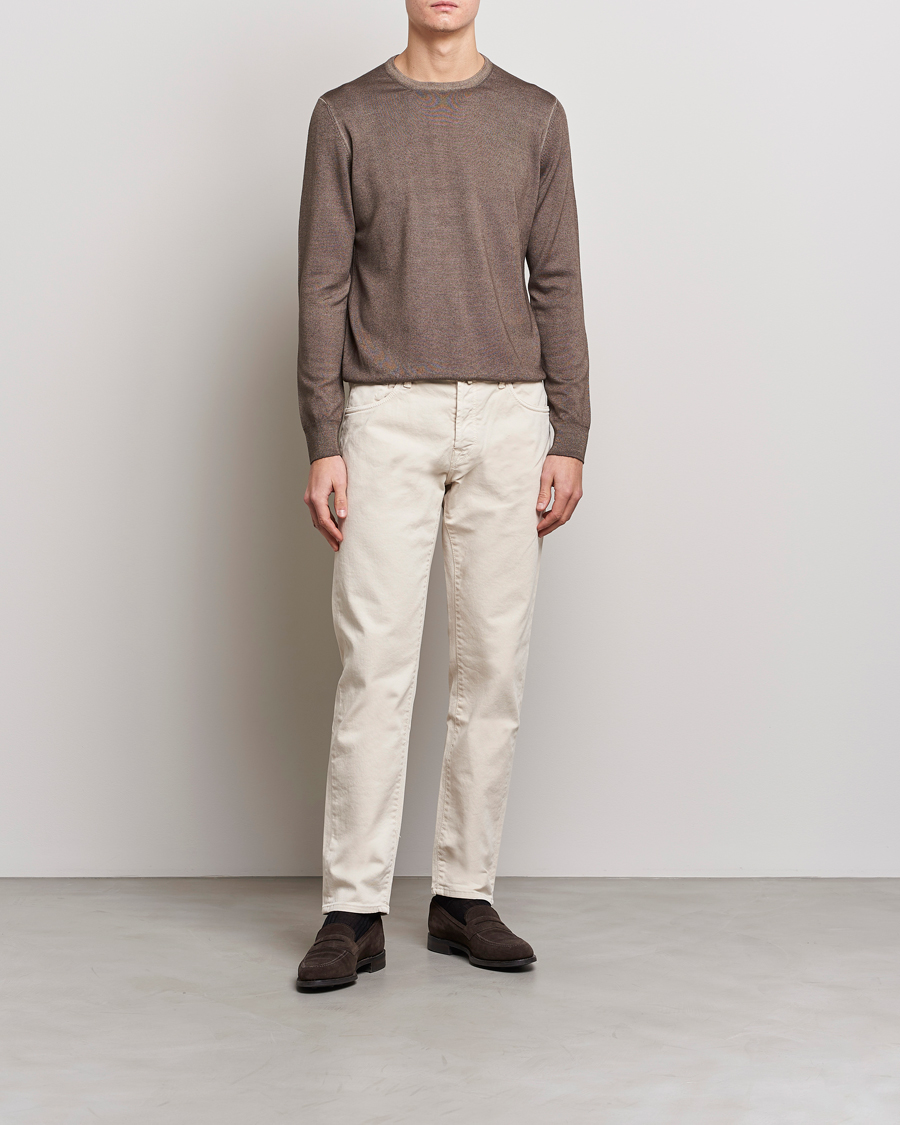 Herre | Trøjer | Gran Sasso | Vintage Merino Fashion Fit Crew Neck Pullover Beige