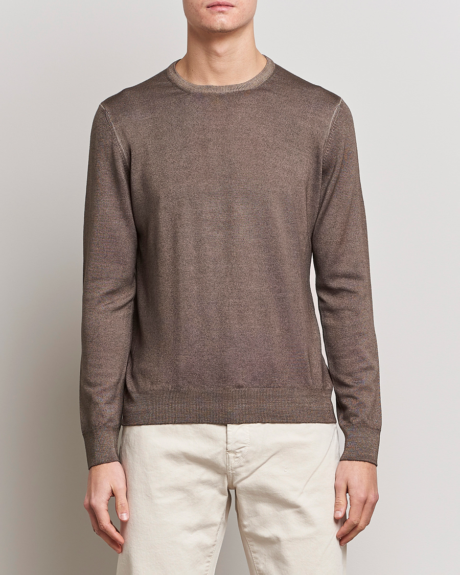 Herre | Trøjer | Gran Sasso | Vintage Merino Fashion Fit Crew Neck Pullover Beige