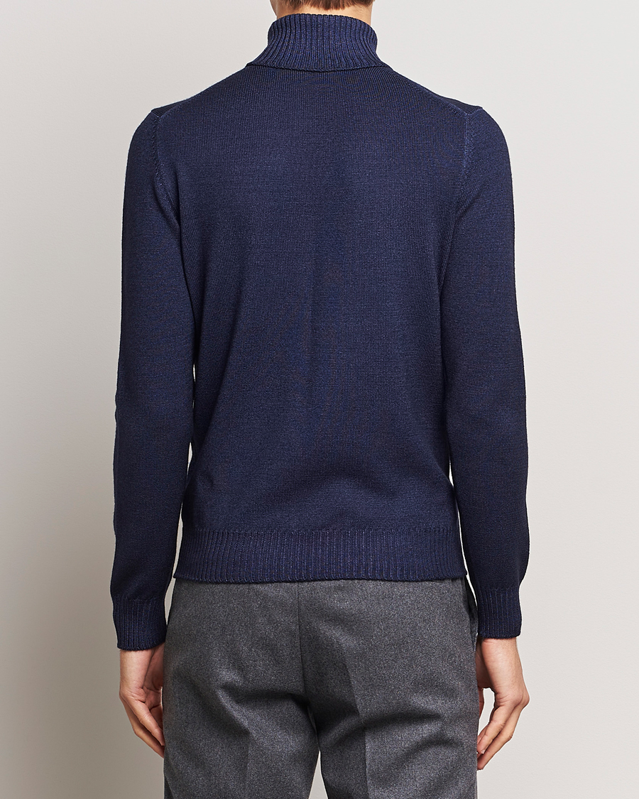 Herre | Trøjer | Gran Sasso | Vintage Merino Fashion Fit Polo Navy