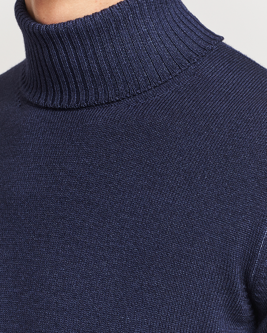 Herre | Trøjer | Gran Sasso | Vintage Merino Fashion Fit Polo Navy