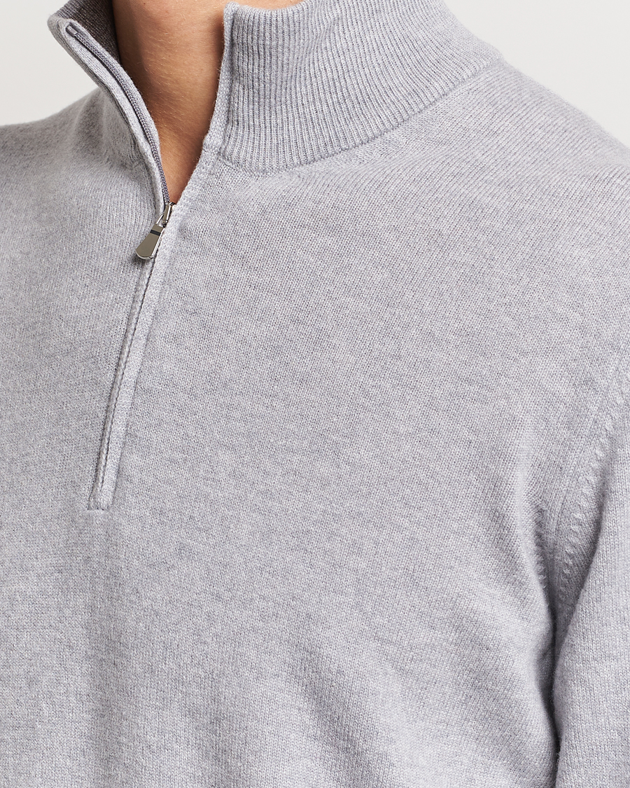 Herre | Trøjer | Gran Sasso | Wool/Cashmere Half Zip Light Grey