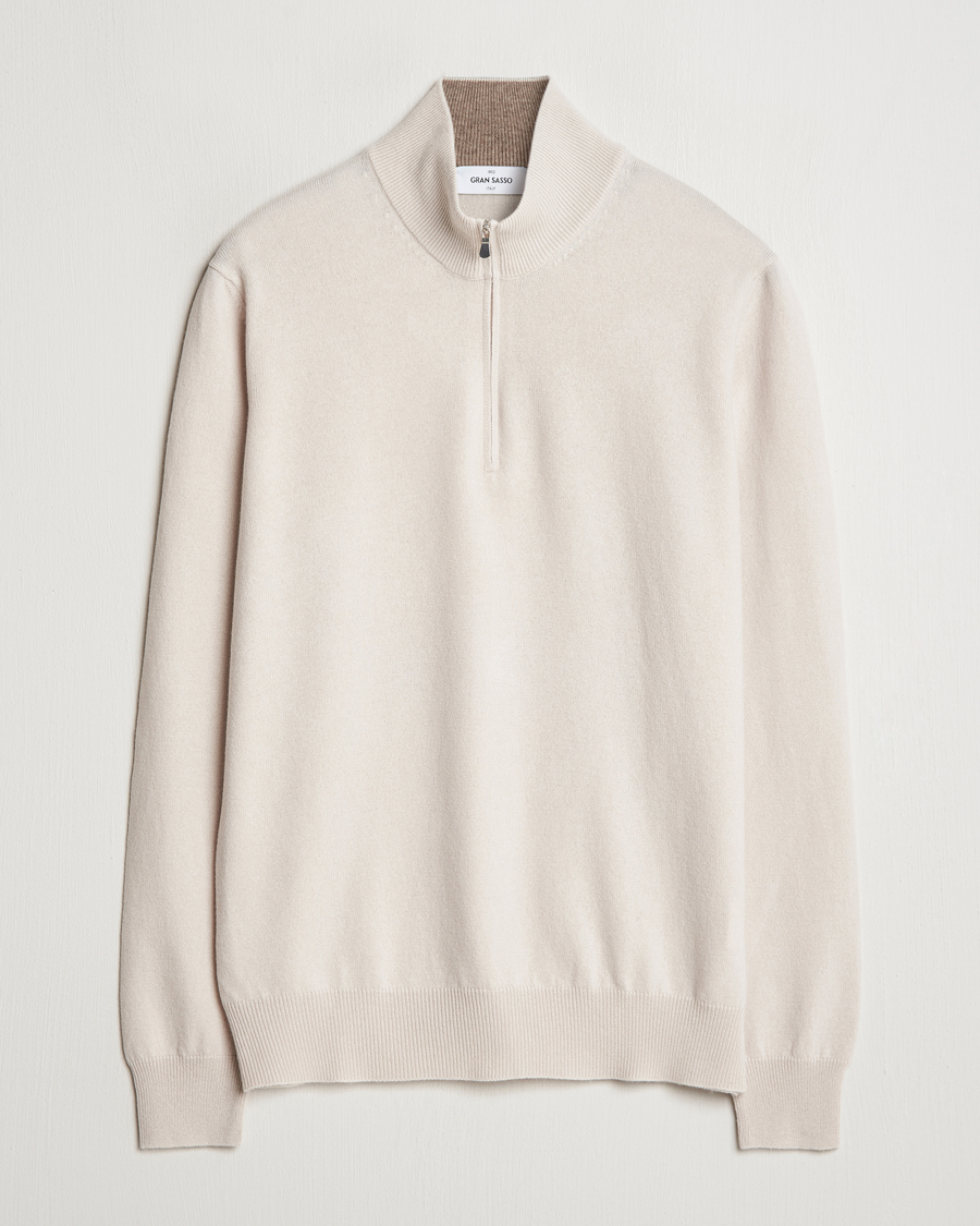Herre | Trøjer | Gran Sasso | Wool/Cashmere Half Zip Cream