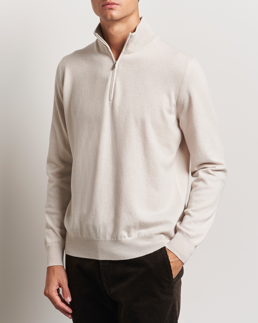 Herre | Trøjer | Gran Sasso | Wool/Cashmere Half Zip Cream