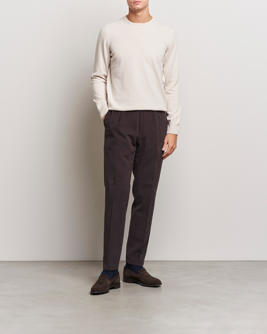 Herre | Trøjer | Gran Sasso | Wool/Cashmere Crew Neck Cream
