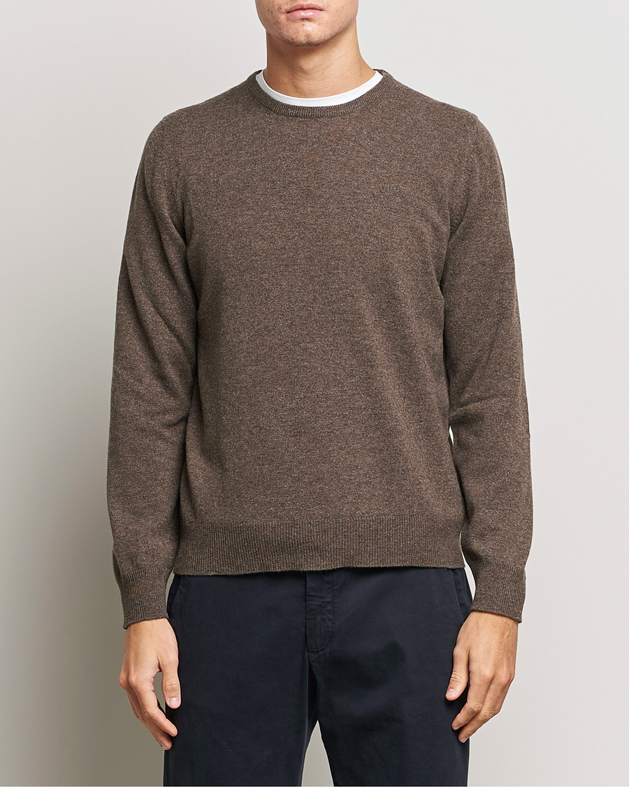 Herre | Trøjer | Gran Sasso | Wool/Cashmere Crew Neck Brown Melange
