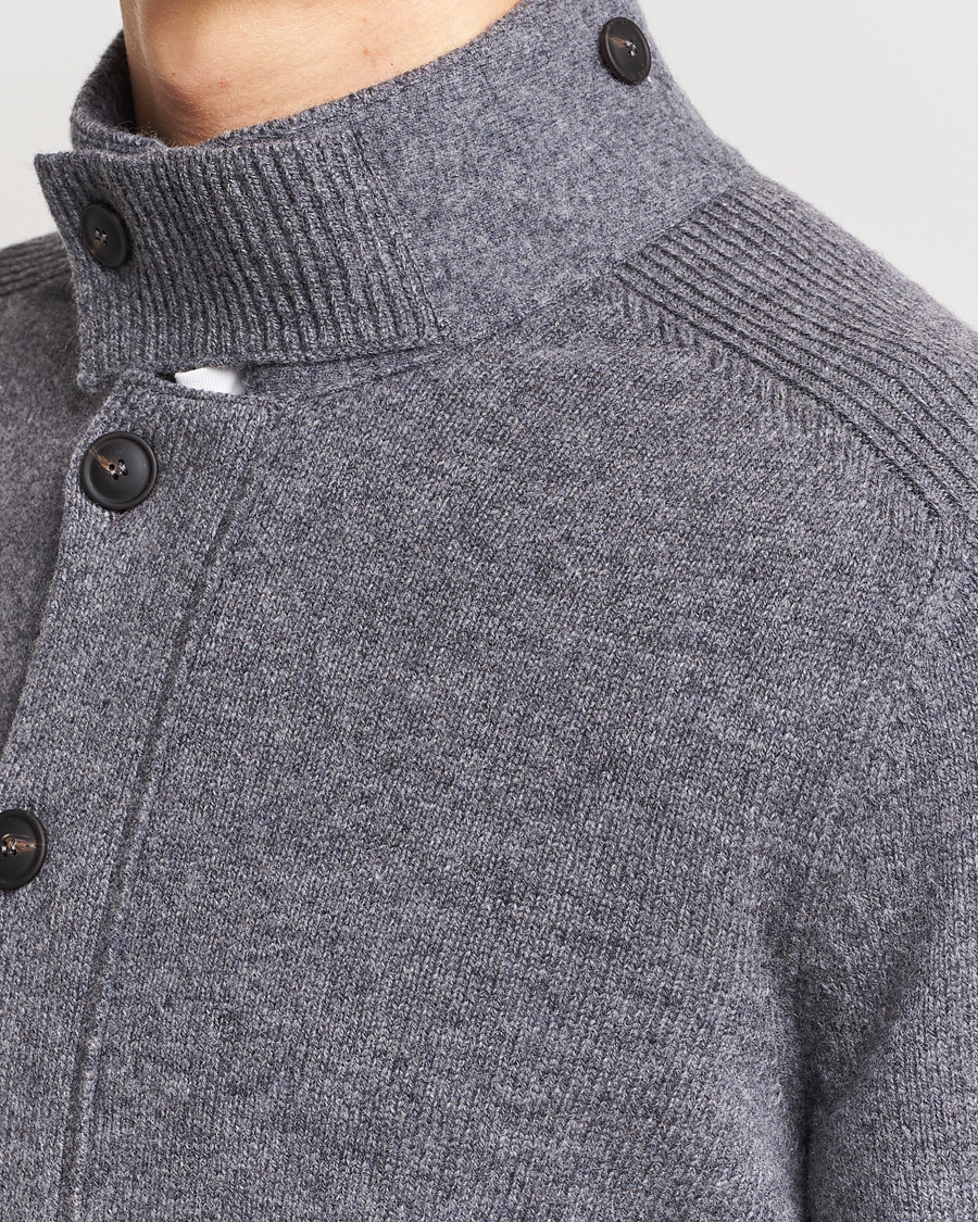 Herre | Trøjer | Gran Sasso | Heavy Wool Cardigan Grey Melange