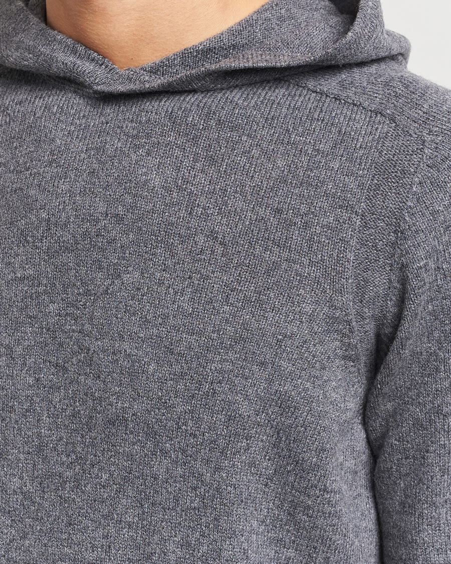 Herre | Trøjer | Gran Sasso | Wool Hoodie Grey Melange