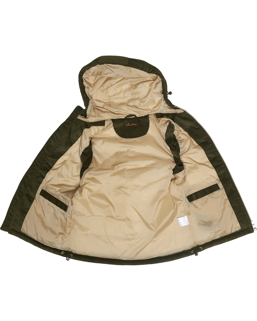 Herre | Jakker | Stenströms | Padded Corduroy Hood Vest Olive