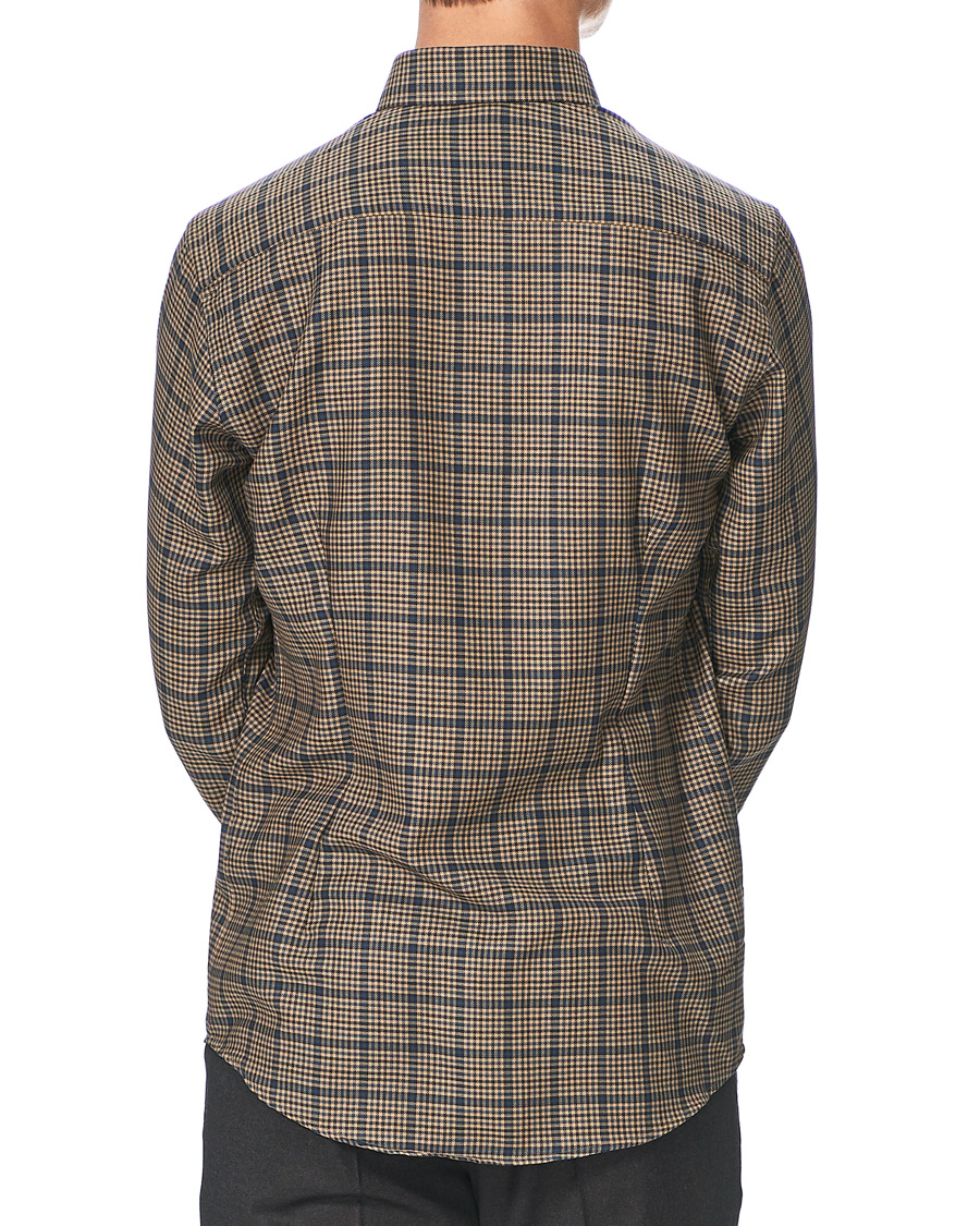 Herre | Skjorter | Eton | Slim Fit Big Checked Brushed Merino Shirt Brown