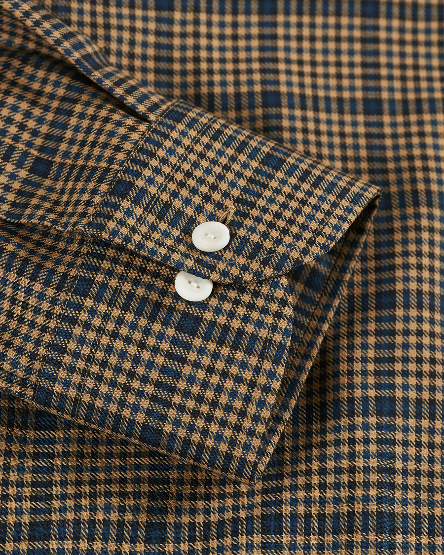 Herre | Skjorter | Eton | Slim Fit Big Checked Brushed Merino Shirt Brown