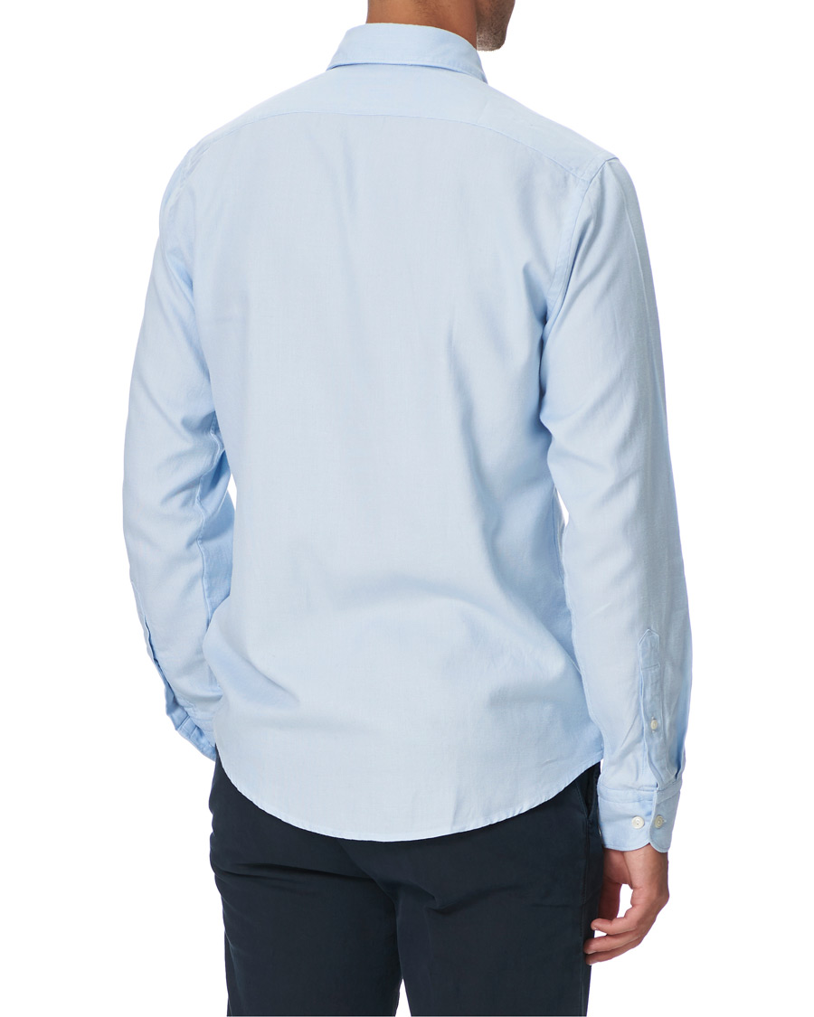 Herre | Skjorter | Eton | Slim Fit Micro Structured Flannel Shirt Blue