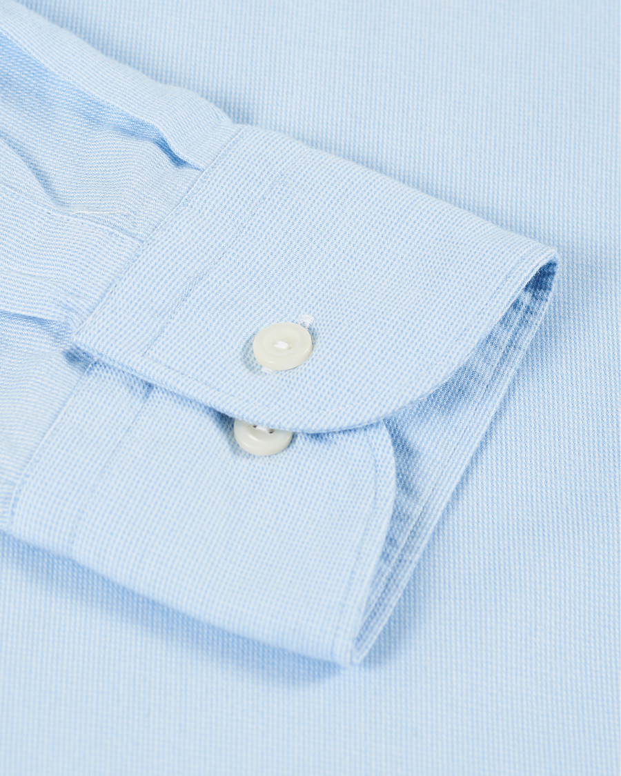 Herre | Skjorter | Eton | Slim Fit Micro Structured Flannel Shirt Blue