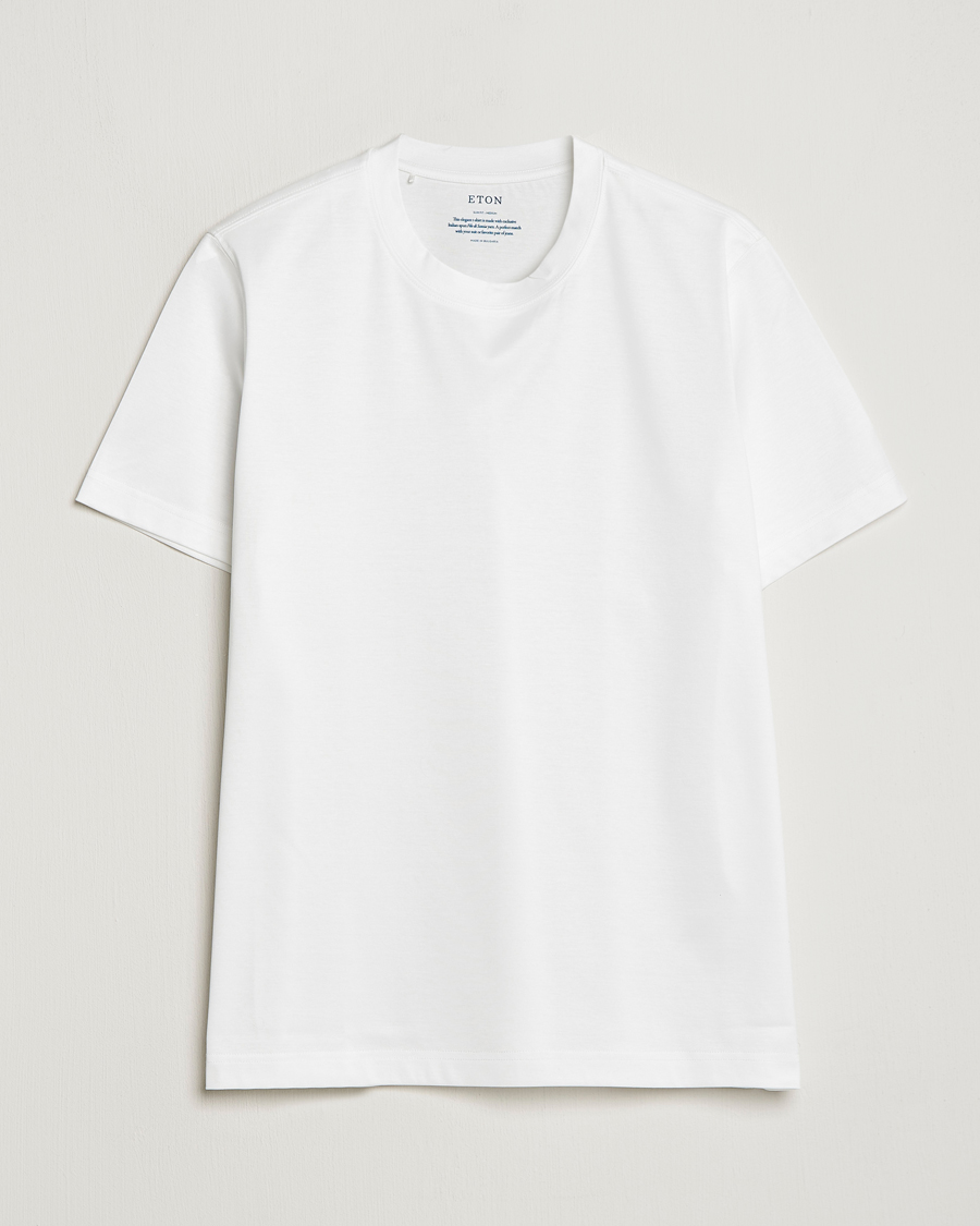 Herre | T-Shirts | Eton | Filo Di Scozia Cotton T-Shirt White