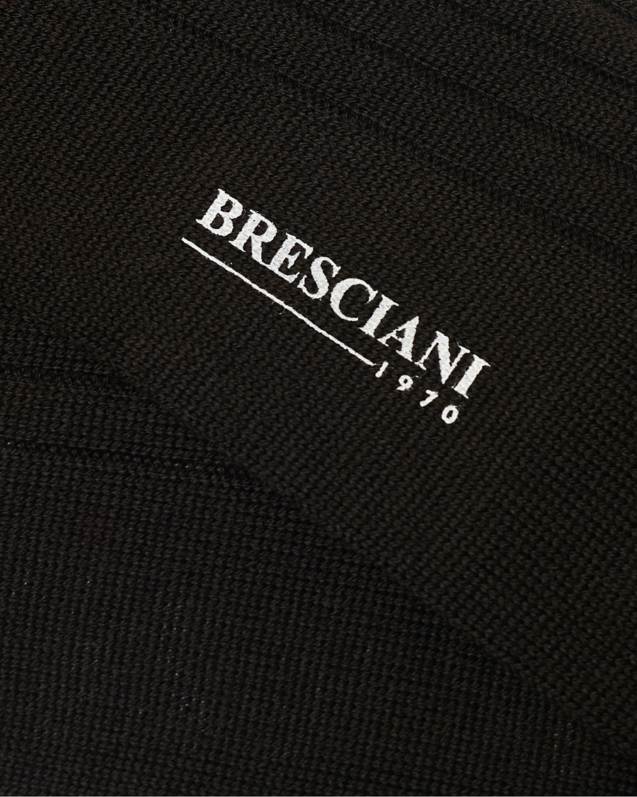Herre | Undertøj | Bresciani | Wool/Nylon Heavy Ribbed Socks Brown