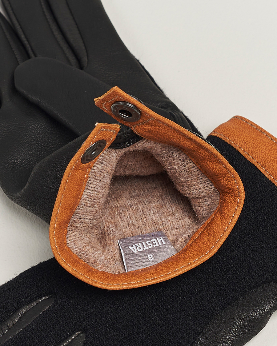 Men | Gloves | Hestra | Deerskin Wool Tricot Glove BlackBlack