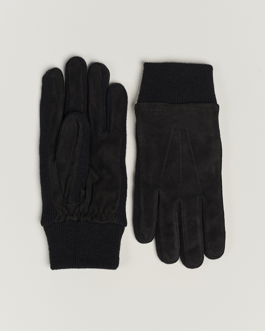 Herre |  | Hestra | Geoffery Suede Wool Tricot Glove Black
