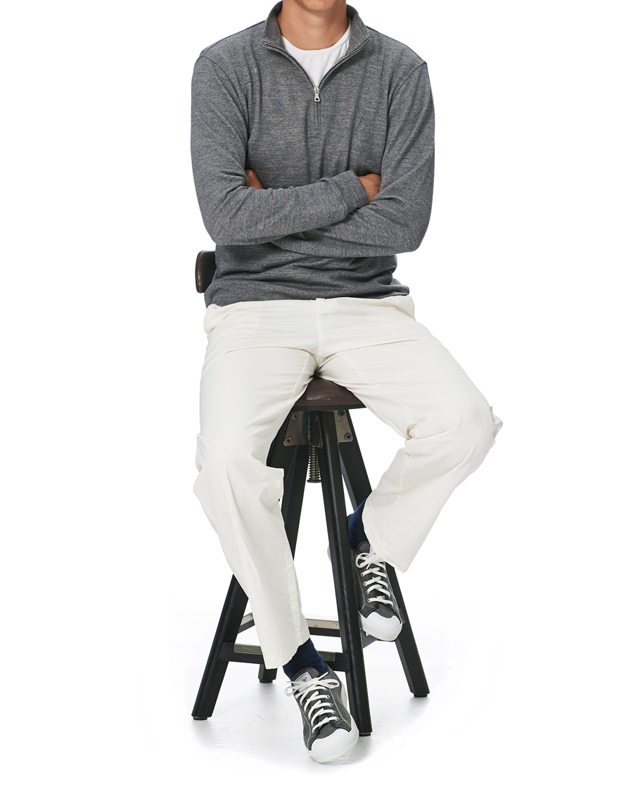 Herre | Trøjer | Orlebar Brown | Neilson Double Face Merino Half Zip Storm Grey