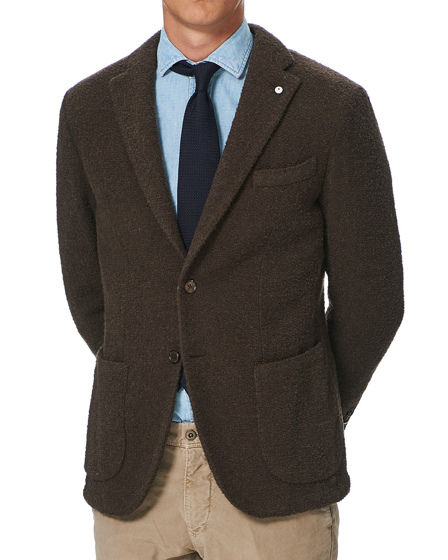 Herre | Blazere & jakker | L.B.M. 1911 | Jack Regular Bouclé Wool Alpaca Blazer Brown