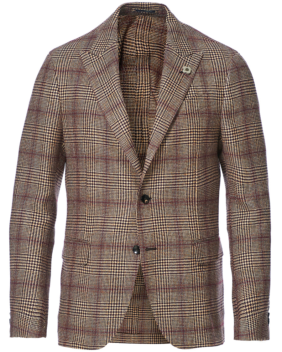 Herre | Blazere & jakker | Lardini | Peak Lapel Checked Houndstooth Blazer Light Brown