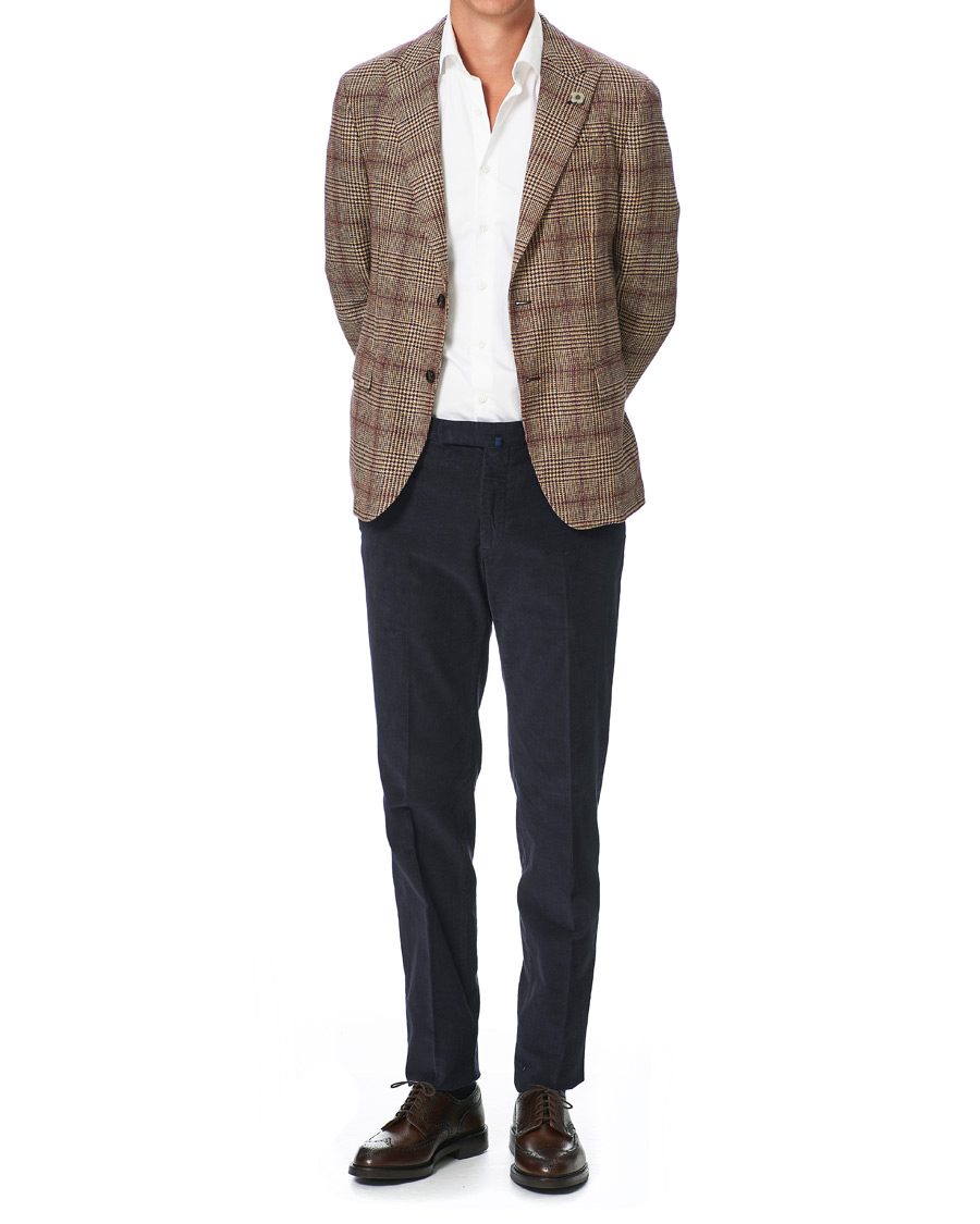 Herre | Blazere & jakker | Lardini | Peak Lapel Checked Houndstooth Blazer Light Brown