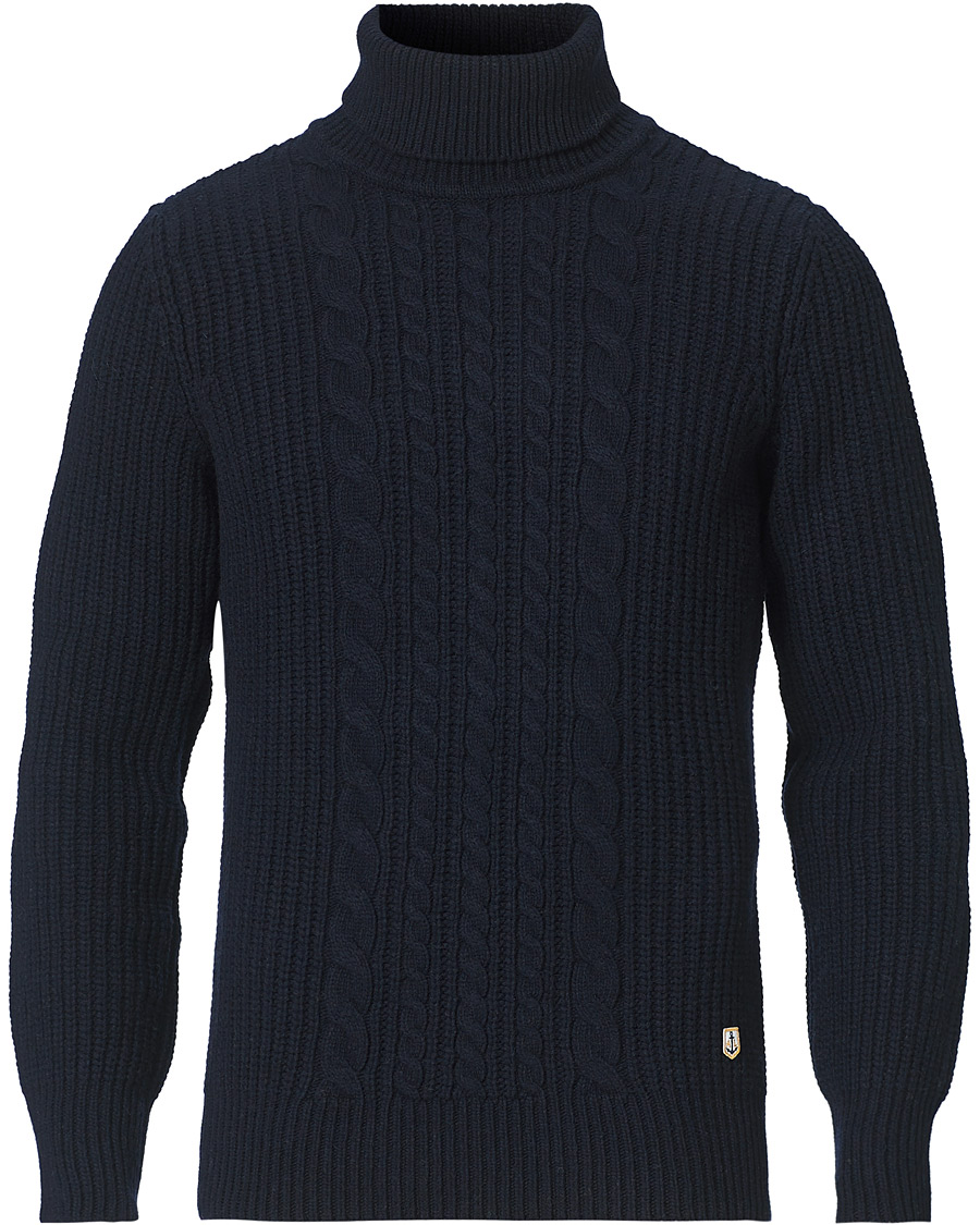 Herre | Trøjer | Armor-lux | Cable Knit Turtleneck Navy
