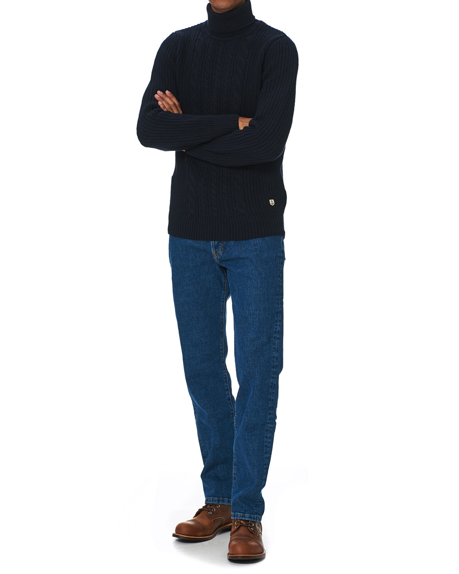 Herre | Trøjer | Armor-lux | Cable Knit Turtleneck Navy