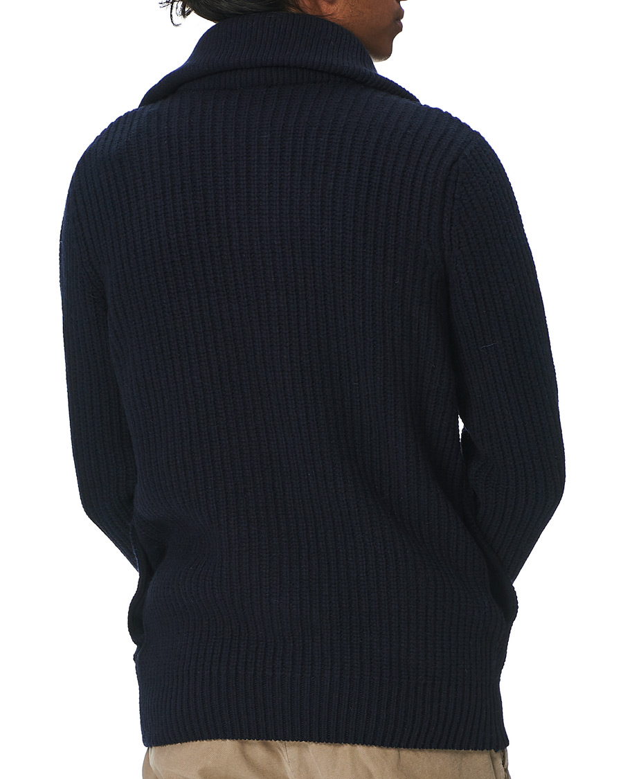 Herre | Trøjer | Armor-lux | Ribbed Zip Sweater Navy