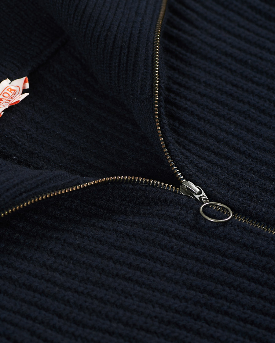 Herre | Trøjer | Armor-lux | Ribbed Zip Sweater Navy