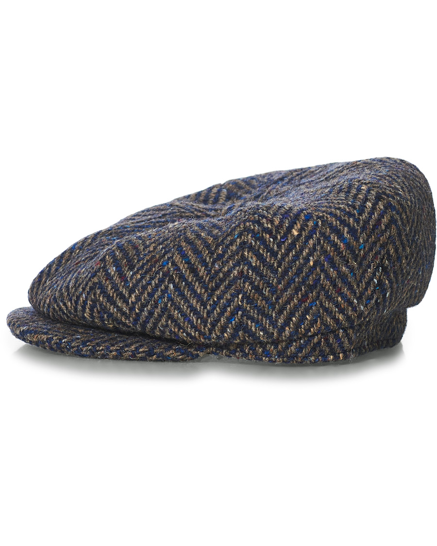 Herre | Lock & Co Hatters Tremelo Herringbone Wool Cap Blue | Lock & Co Hatters | Tremelo Herringbone Wool Cap Blue