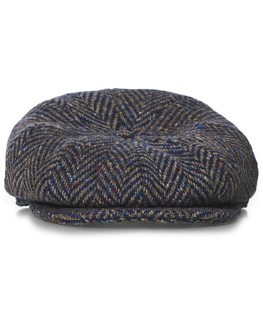 Herre | Lock & Co Hatters Tremelo Herringbone Wool Cap Blue | Lock & Co Hatters | Tremelo Herringbone Wool Cap Blue
